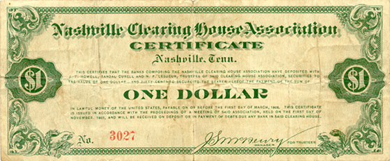 Nashville Clearing House 1907 $1